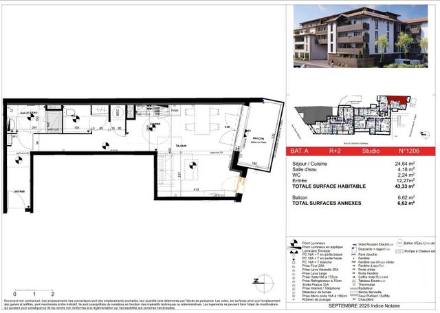 Appartement T2 &agrave; vendre - 2 pi&egrave;ces - 43,33 m2 - La Teste De Buch - 33 - AQUITAINE