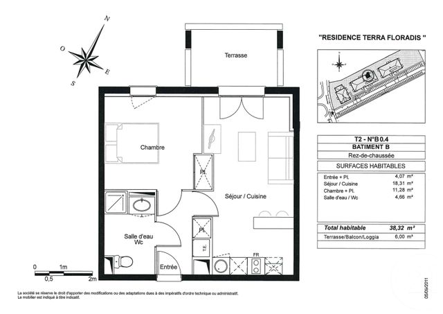 Appartement T2 &agrave; louer - 2 pi&egrave;ces - 38,56 m2 - Aucamville - 31 - MIDI-PYRENEES