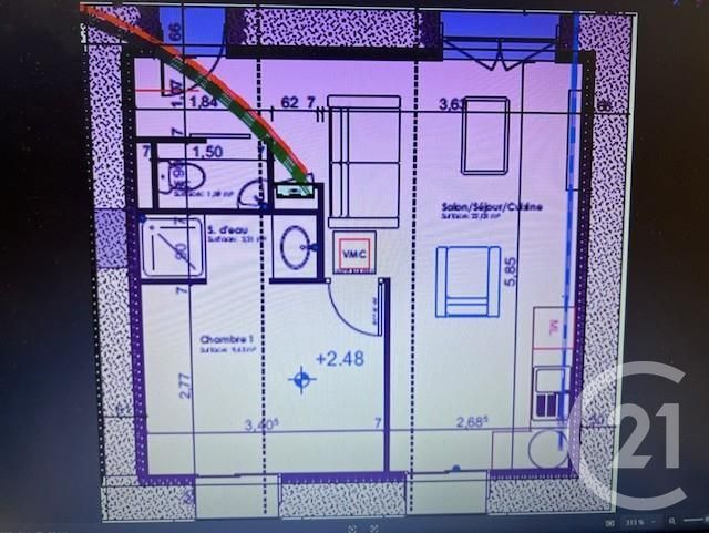 Appartement Local &agrave; louer - 1 pi&egrave;ce - 20 m2 - Maen Roch - 35 - BRETAGNE