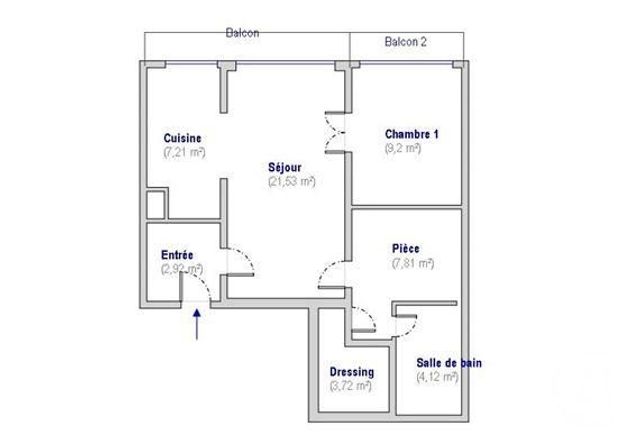 Appartement T2 &agrave; louer - 2 pi&egrave;ces - 56,51 m2 - Paris - 75018 - ILE-DE-FRANCE