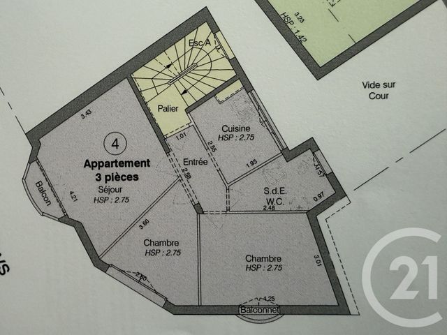 Appartement F2 &agrave; vendre - 2 pi&egrave;ces - 44 m2 - Paris - 75018 - ILE-DE-FRANCE