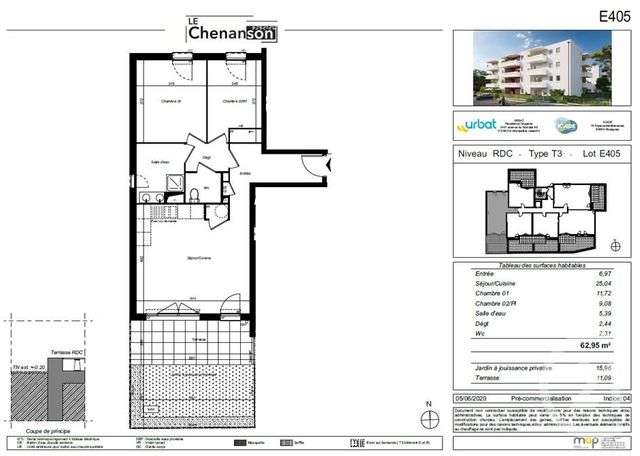 Appartement F3 &agrave; louer - 3 pi&egrave;ces - 62,95 m2 - Perpignan - 66 - LANGUEDOC-ROUSSILLON