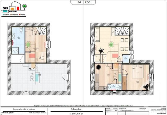Maison &agrave; vendre - 3 pi&egrave;ces - 74 m2 - Pouilly Sous Charlieu - 42 - RHONE-ALPES
