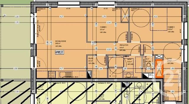 Appartement T3 &agrave; louer - 3 pi&egrave;ces - 71 m2 - Avanne Aveney - 25 - FRANCHE-COMTE