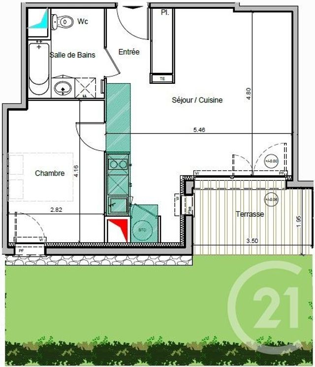 Appartement T2 &agrave; louer - 2 pi&egrave;ces - 46,86 m2 - Toulouse - 31 - MIDI-PYRENEES