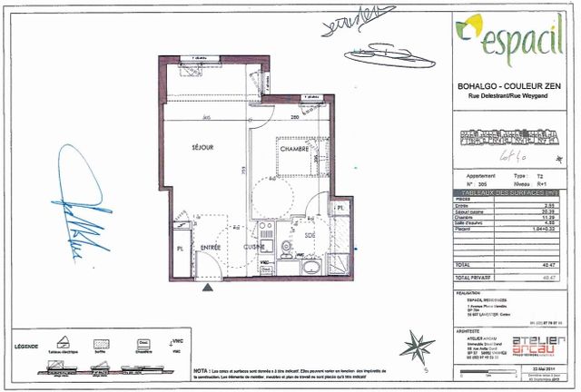 Appartement F2 &agrave; vendre - 2 pi&egrave;ces - 40,90 m2 - Vannes - 56 - BRETAGNE