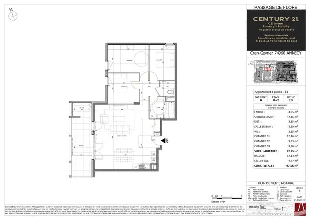 Appartement T4 &agrave; vendre - 4 pi&egrave;ces - 82,85 m2 - Annecy - 74 - RHONE-ALPES