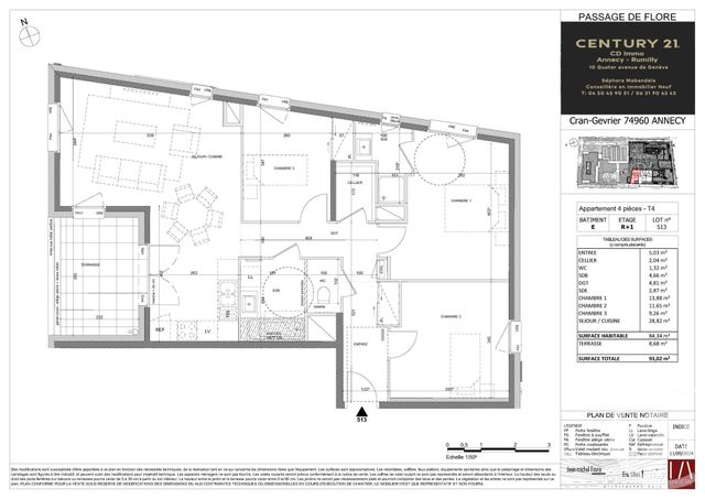 Appartement T4 &agrave; vendre - 4 pi&egrave;ces - 84,34 m2 - Annecy - 74 - RHONE-ALPES