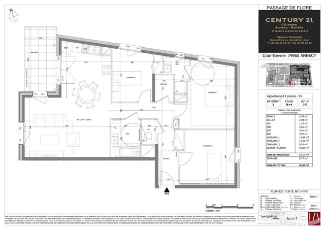 Appartement T4 &agrave; vendre - 4 pi&egrave;ces - 87,55 m2 - Annecy - 74 - RHONE-ALPES