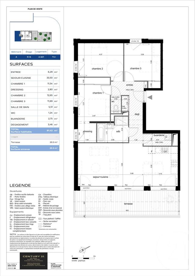 Appartement T4 &agrave; vendre - 4 pi&egrave;ces - 91,43 m2 - Annecy - 74 - RHONE-ALPES