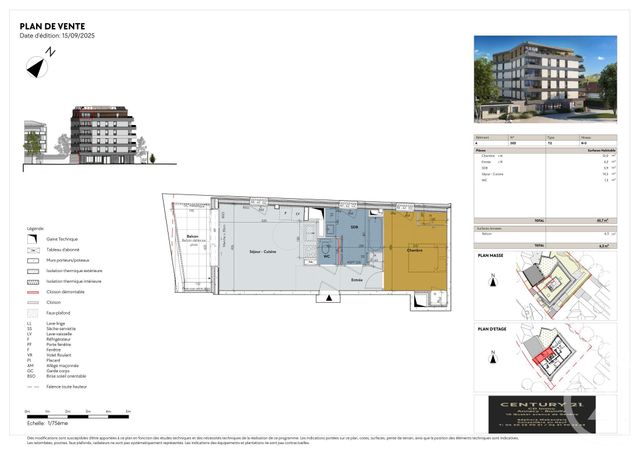 Appartement T2 &agrave; vendre - 2 pi&egrave;ces - 42,70 m2 - Annecy - 74 - RHONE-ALPES