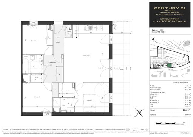 Appartement T4 &agrave; vendre - 4 pi&egrave;ces - 85,60 m2 - Faverges Seythenex - 74 - RHONE-ALPES