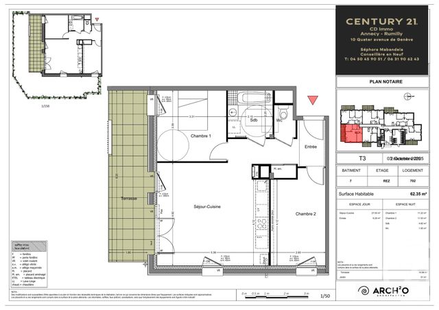 Appartement T4 &agrave; vendre - 4 pi&egrave;ces - 77,89 m2 - Rumilly - 74 - RHONE-ALPES
