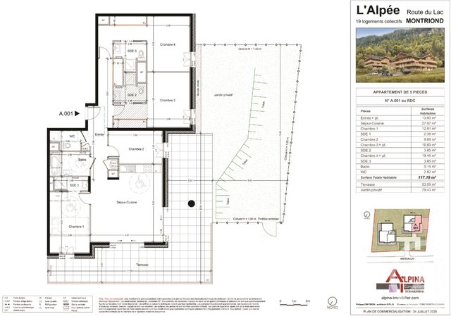 Appartement T5 &agrave; vendre - 5 pi&egrave;ces - 117,19 m2 - Montriond - 74 - RHONE-ALPES