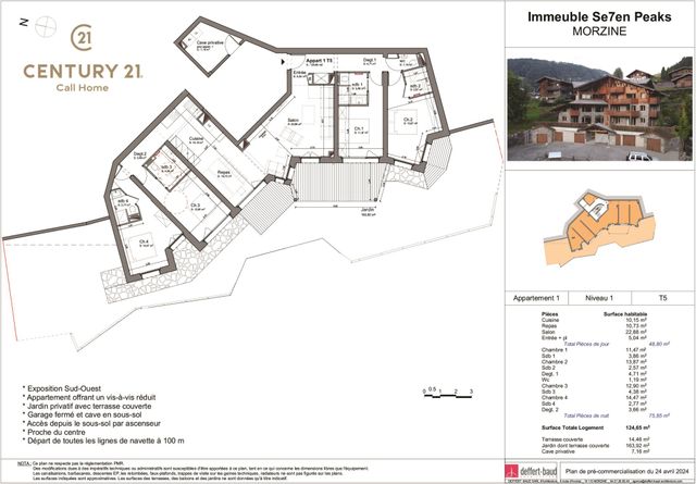 Appartement T5 à vendre - 5 pièces - 124,65 m2 - Morzine - 74 - RHONE-ALPES