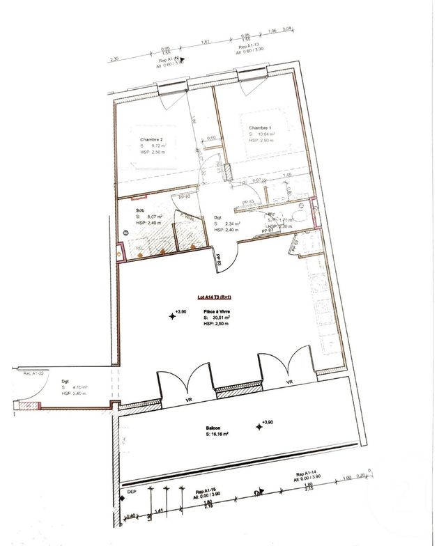Appartement T3 &agrave; vendre - 3 pi&egrave;ces - 62,70 m2 - Septeme - 38 - RHONE-ALPES