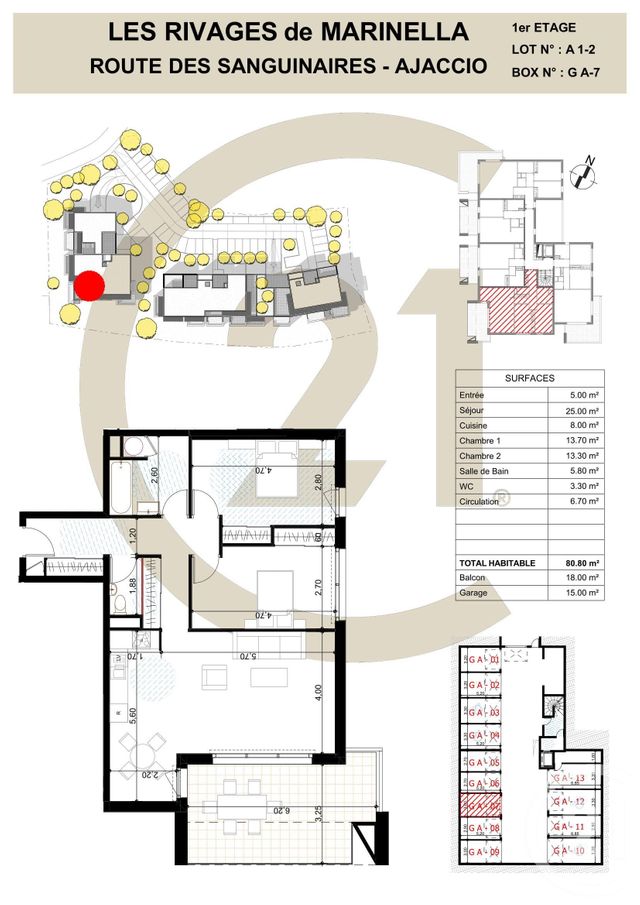 Appartement F3 &agrave; vendre - 3 pi&egrave;ces - 80,80 m2 - Ajaccio - 201 - CORSE