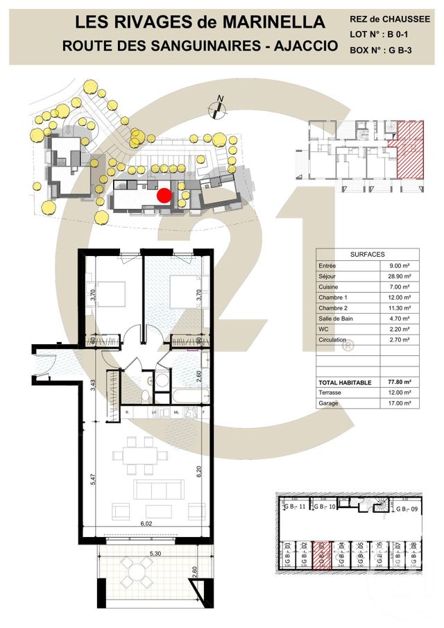 Appartement F3 &agrave; vendre - 3 pi&egrave;ces - 77,80 m2 - Ajaccio - 201 - CORSE