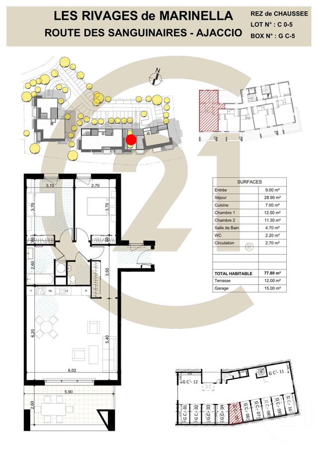 Appartement F3 &agrave; vendre - 3 pi&egrave;ces - 77,80 m2 - Ajaccio - 201 - CORSE