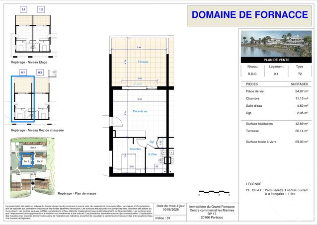 Appartement T2 &agrave; vendre - 2 pi&egrave;ces - 42,89 m2 - Porticcio - 201 - CORSE