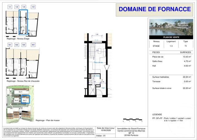 Appartement T1 &agrave; vendre - 1 pi&egrave;ce - 22,20 m2 - Porticcio - 201 - CORSE
