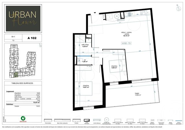 Appartement F3 &agrave; vendre - 3 pi&egrave;ces - 72,87 m2 - Narbonne - 11 - LANGUEDOC-ROUSSILLON