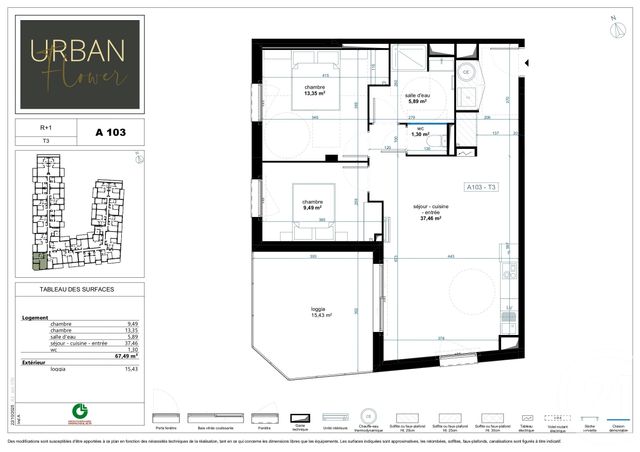 Appartement F3 &agrave; vendre - 3 pi&egrave;ces - 67,49 m2 - Narbonne - 11 - LANGUEDOC-ROUSSILLON