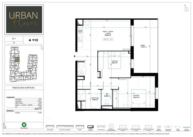 Appartement F3 &agrave; vendre - 3 pi&egrave;ces - 62,07 m2 - Narbonne - 11 - LANGUEDOC-ROUSSILLON