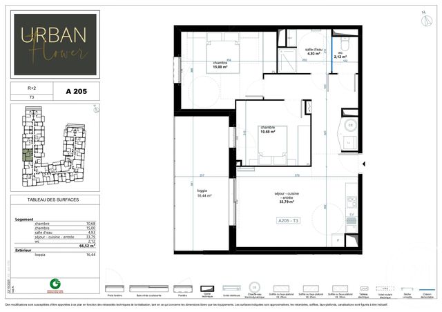 Appartement F3 &agrave; vendre - 3 pi&egrave;ces - 66,52 m2 - Narbonne - 11 - LANGUEDOC-ROUSSILLON