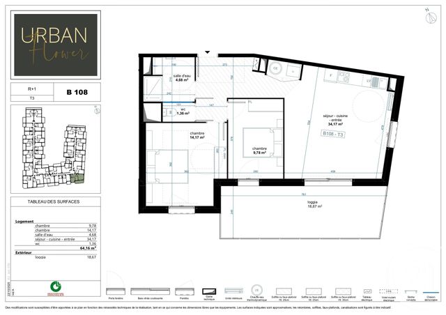 Appartement T3 &agrave; vendre - 3 pi&egrave;ces - 64,16 m2 - Narbonne - 11 - LANGUEDOC-ROUSSILLON