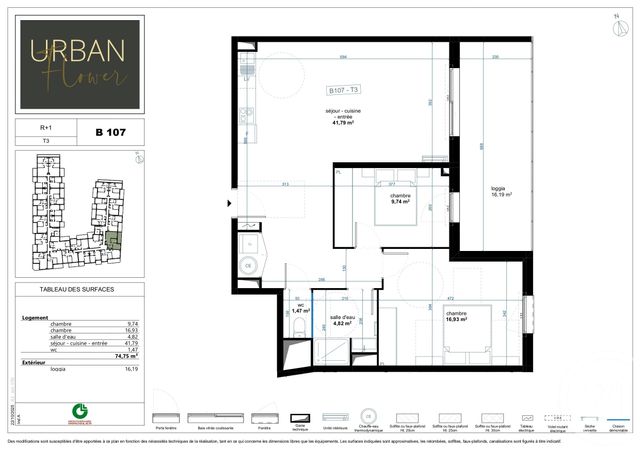 Appartement T3 &agrave; vendre - 3 pi&egrave;ces - 74,75 m2 - Narbonne - 11 - LANGUEDOC-ROUSSILLON