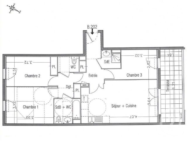 Appartement à vendre - 4 pièces - 75,15 m2 - Mougins - 06 - PROVENCE-ALPES-COTE-D-AZUR