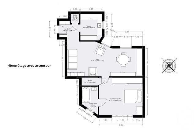 Appartement T2 &agrave; vendre - 2 pi&egrave;ces - 57 m2 - Paris - 75006 - ILE-DE-FRANCE