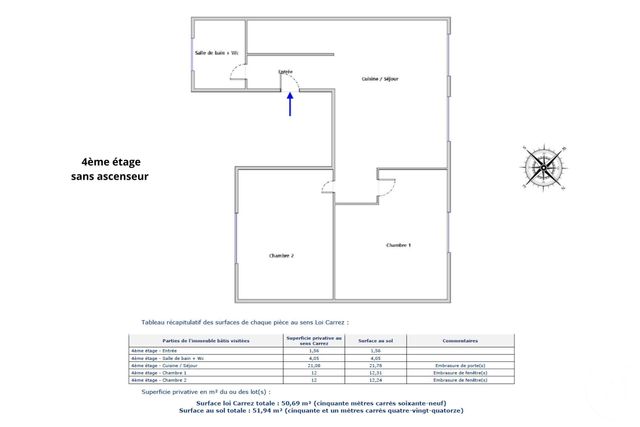 Appartement F3 &agrave; vendre - 3 pi&egrave;ces - 52 m2 - Paris - 75006 - ILE-DE-FRANCE