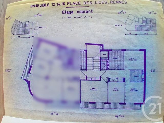 Appartement T4 &agrave; vendre - 4 pi&egrave;ces - 59,58 m2 - Rennes - 35 - BRETAGNE
