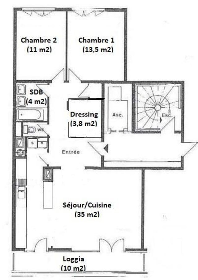 Appartement F3 &agrave; vendre - 3 pi&egrave;ces - 79 m2 - Paris - 75014 - ILE-DE-FRANCE