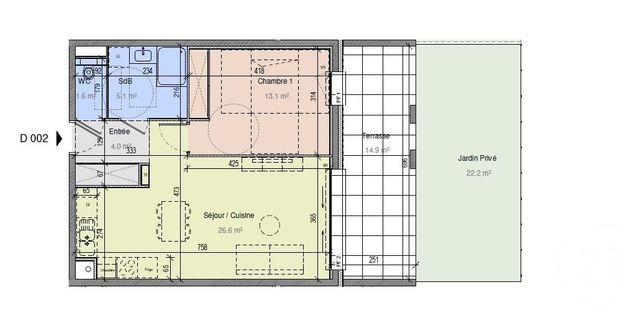Appartement T2 à vendre - 2 pièces - 50,40 m2 - Challes Les Eaux - 73 - RHONE-ALPES