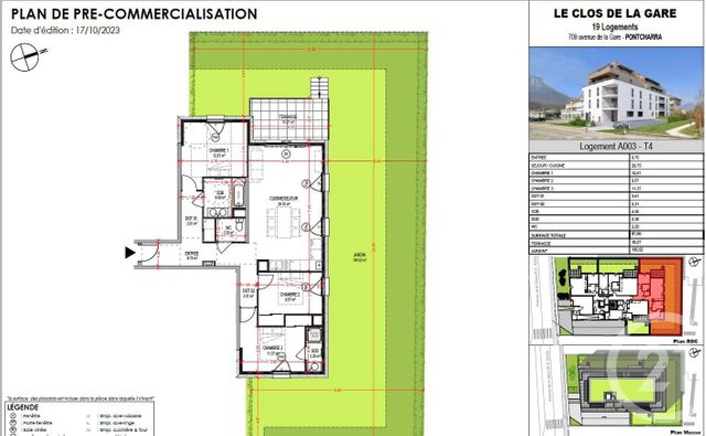 Appartement T4 à vendre - 4 pièces - 87,50 m2 - Pontcharra - 38 - RHONE-ALPES