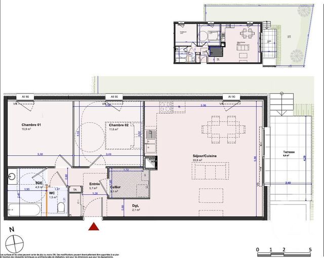 Appartement T3 à vendre - 3 pièces - 63,60 m2 - Pontcharra - 38 - RHONE-ALPES