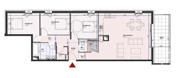 Appartement T4 à vendre - 4 pièces - 92,30 m2 - Pontcharra - 38 - RHONE-ALPES