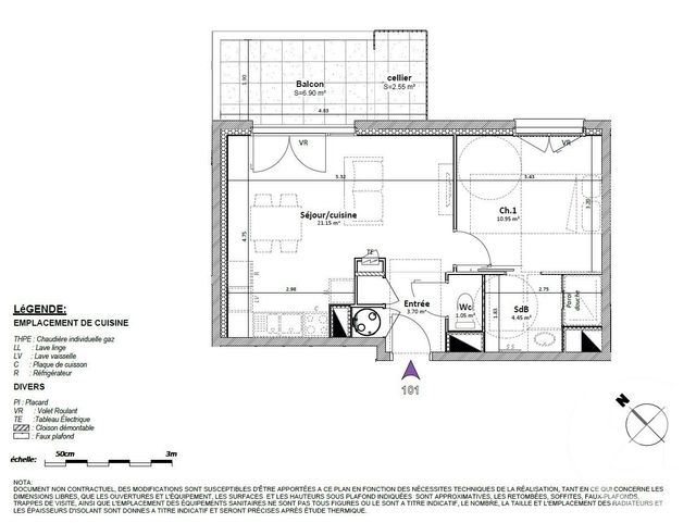 Appartement T2 &agrave; vendre - 2 pi&egrave;ces - 42,03 m2 - Goncelin - 38 - RHONE-ALPES