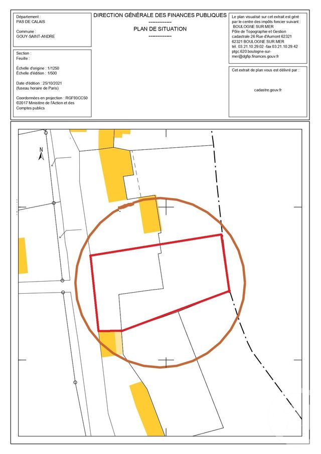 Terrain &agrave; vendre - 1011 m2 - Gouy St Andre - 62 - NORD-PAS-DE-CALAIS