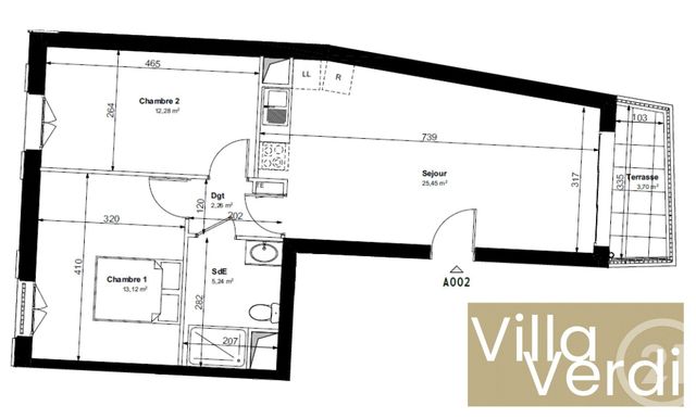 Appartement F3 à vendre - 3 pièces - 58,35 m2 - Champs Sur Marne - 77 - ILE-DE-FRANCE