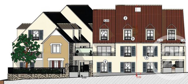 Appartement F3 à vendre - 3 pièces - 58,35 m2 - Champs Sur Marne - 77 - ILE-DE-FRANCE