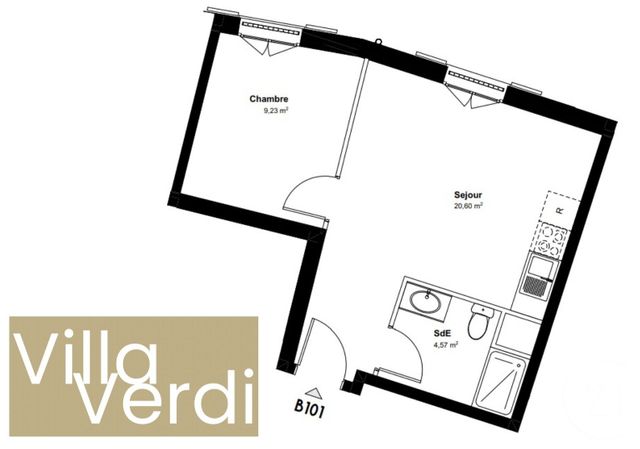 Appartement F2 à vendre - 2 pièces - 34,40 m2 - Champs Sur Marne - 77 - ILE-DE-FRANCE