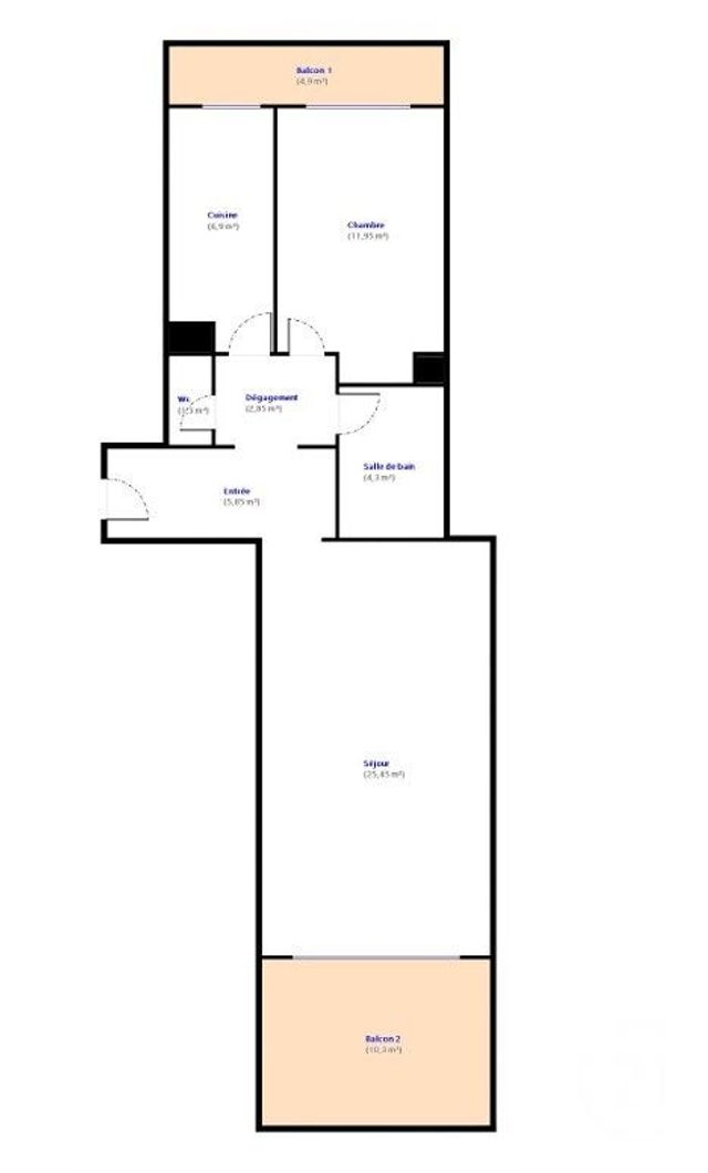 Appartement F2 &agrave; vendre - 2 pi&egrave;ces - 58,60 m2 - Nice - 06 - PROVENCE-ALPES-COTE-D-AZUR