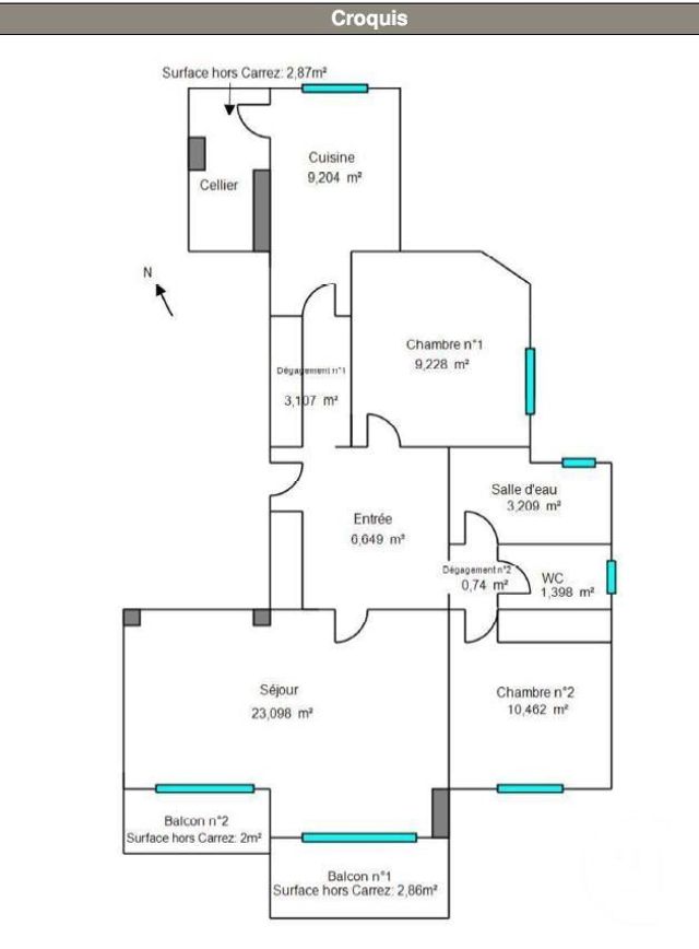 Appartement F3 &agrave; vendre - 3 pi&egrave;ces - 69,97 m2 - Nice - 06 - PROVENCE-ALPES-COTE-D-AZUR