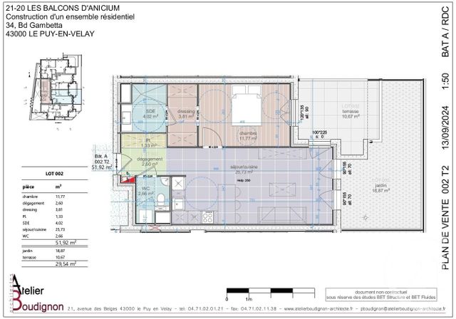 Appartement T2 à vendre - 3 pièces - 51,92 m2 - Le Puy En Velay - 43 - AUVERGNE