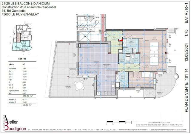 Appartement T4 &agrave; vendre - 5 pi&egrave;ces - 108,62 m2 - Le Puy En Velay - 43 - AUVERGNE