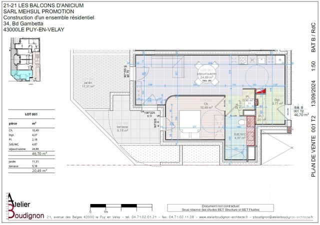 Appartement T2 à vendre - 3 pièces - 46,70 m2 - Le Puy En Velay - 43 - AUVERGNE